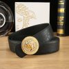 Cái nút thép không gỉ cao cấp Versace, rộng 3.8cm, được trang bị da bò hai mặt nhập khẩu từ Ý