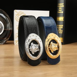 Cái nút thép không gỉ cao cấp Versace, rộng 3.8cm, được trang bị da bò hai mặt nhập khẩu từ Ý