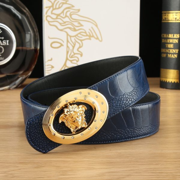 Cái nút thép không gỉ cao cấp Versace, rộng 3.8cm, được trang bị da bò hai mặt nhập khẩu từ Ý
