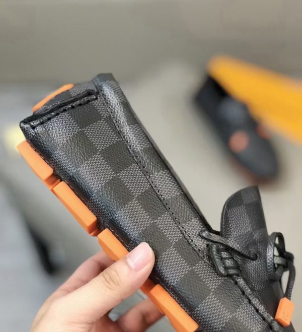 Louis Vuitton, người đàn ông, giày đậu, đậu, da, vải, bò đen