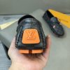 Louis Vuitton, người đàn ông, giày đậu, đậu, da, vải, bò đen