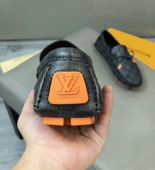 Louis Vuitton, người đàn ông, giày đậu, đậu, da, vải, bò đen
