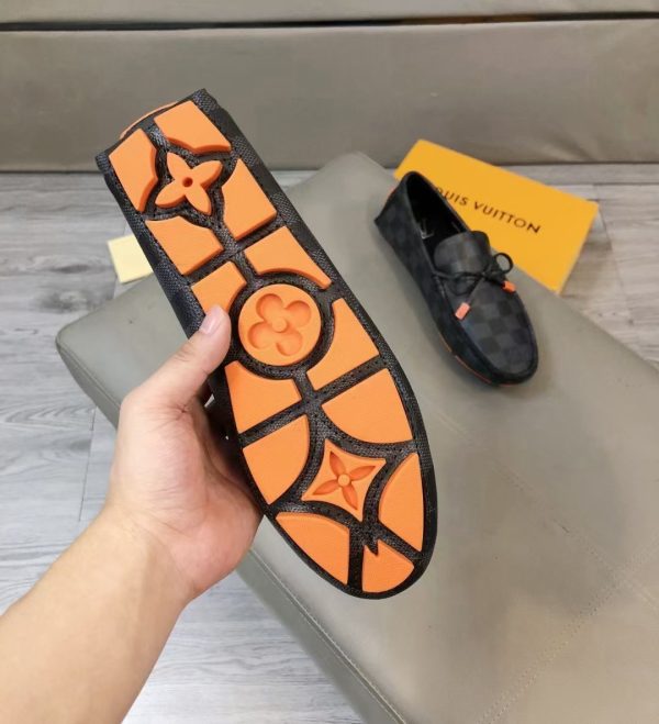 Louis Vuitton, người đàn ông, giày đậu, đậu, da, vải, bò đen