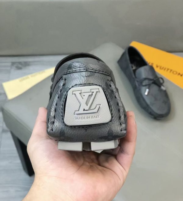 Louis Vuitton, người đàn ông, giày đậu, đậu, da, vải, bò đen