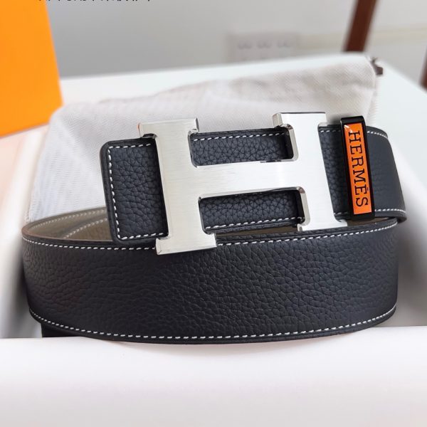 Hermès thắt lưng da đàn ông chiều rộng 3.8cm
