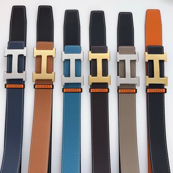 Hermès thắt lưng da đàn ông chiều rộng 3.8cm