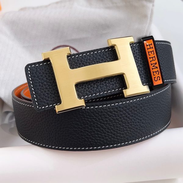 Hermès thắt lưng da đàn ông chiều rộng 3.8cm