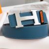 Hermès thắt lưng da đàn ông chiều rộng 3.8cm
