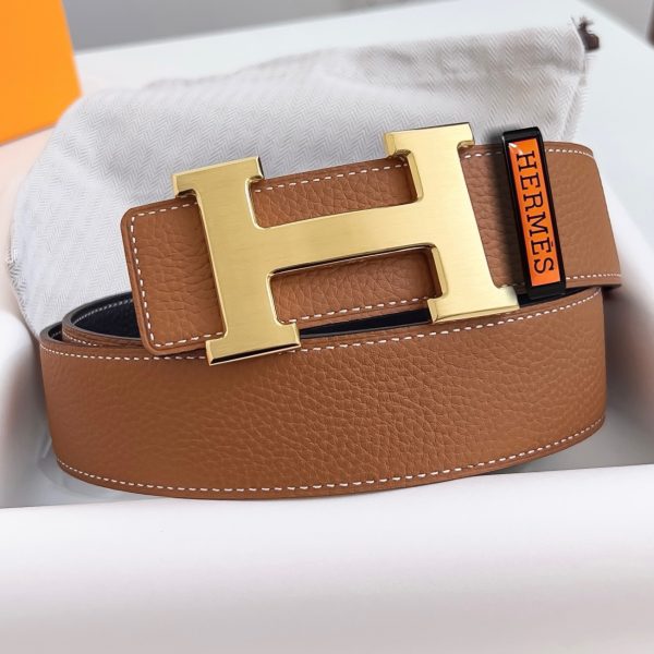 Hermès thắt lưng da đàn ông chiều rộng 3.8cm