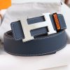Hermès thắt lưng da đàn ông chiều rộng 3.8cm
