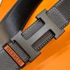 Hermès chiều rộng 3.8cm nhập khẩu bản gốc hai mặt da vải thiều mang theo