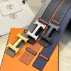 Hermès chiều rộng 3.8cm nhập khẩu bản gốc hai mặt da vải thiều mang theo