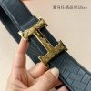 Hermès chiều rộng 3.8cm nhập khẩu bản gốc hai mặt da vải thiều mang theo