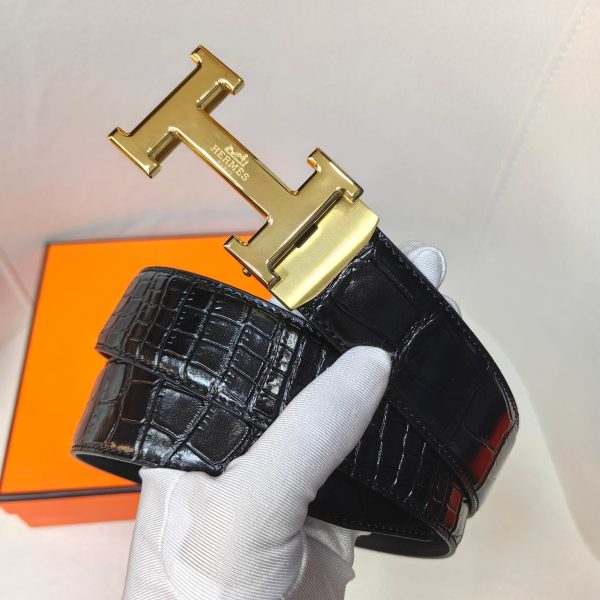 Hermès đàn ông tự động khóa dây lưng rộng 35mm mạ điện chân không