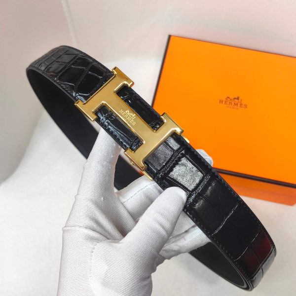 Hermès đàn ông tự động khóa dây lưng rộng 35mm mạ điện chân không
