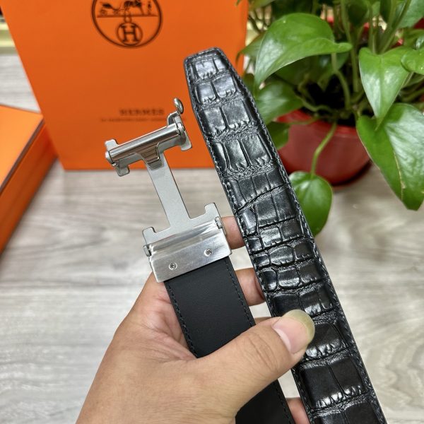Hermès đàn ông tự động khóa dây lưng rộng 35mm mạ điện chân không