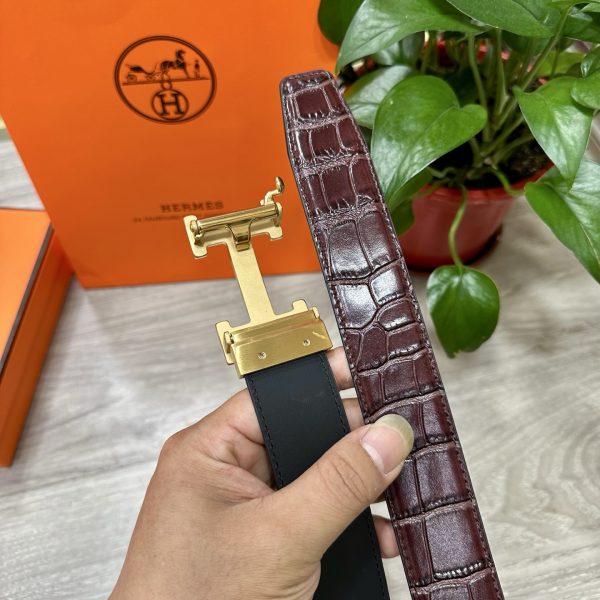 Hermès đàn ông tự động khóa dây lưng rộng 35mm mạ điện chân không