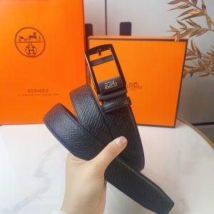Hermès đàn ông tự động khóa dây lưng rộng 35mm mạ điện chân không