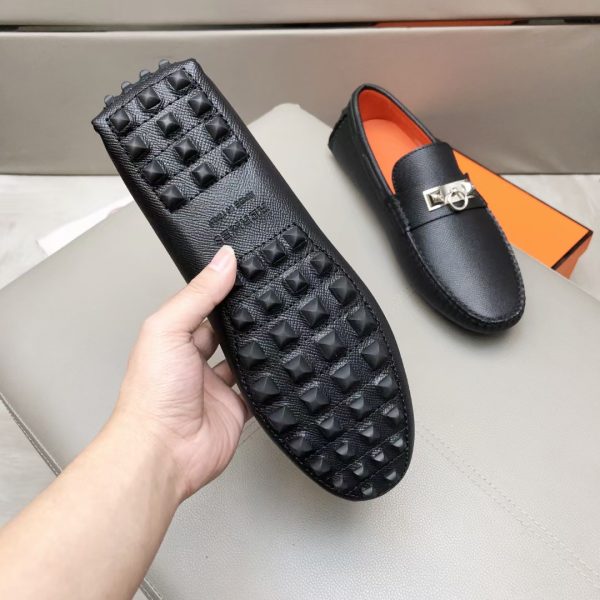 Hermès Đậu Đậu Đậu Đậu Người Đàn Ông Phiên bản Cao cấp Ngưu Ngưu Đen
