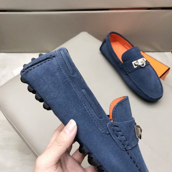Hermès, đậu, giày, da, bò màu cam