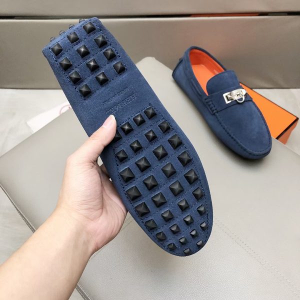 Hermès, đậu, giày, da, bò màu cam