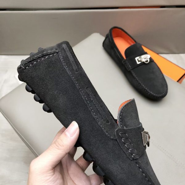 Hermès, đậu, giày, da, bò màu cam