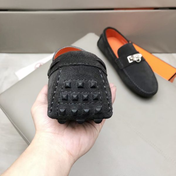 Hermès, đậu, giày, da, bò màu cam