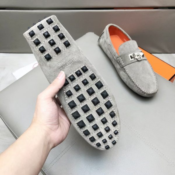 Hermès, đậu, giày, da, bò màu cam