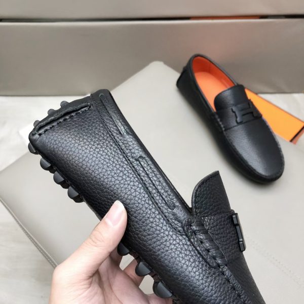 Hermès, đậu, giày, da, bò màu cam