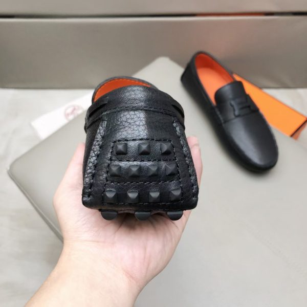 Hermès, đậu, giày, da, bò màu cam
