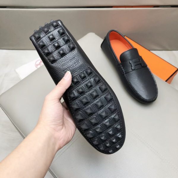 Hermès, đậu, giày, da, bò màu cam
