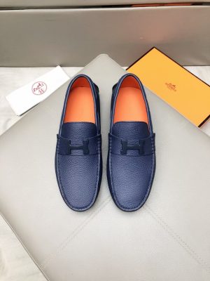 Hermès, đậu, giày, da, bò màu cam