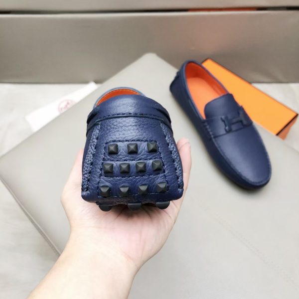 Hermès, đậu, giày, da, bò màu cam