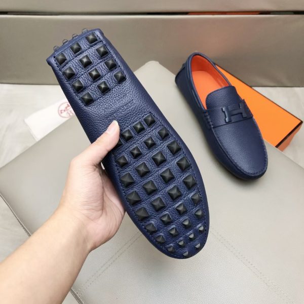 Hermès, đậu, giày, da, bò màu cam