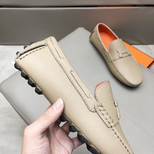 Hermès, đậu, giày, da, bò màu cam
