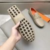 Hermès, đậu, giày, da, bò màu cam