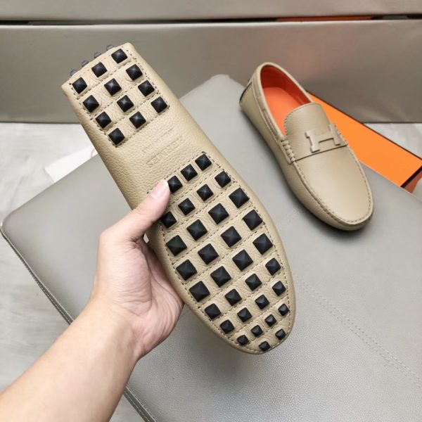 Hermès, đậu, giày, da, bò màu cam