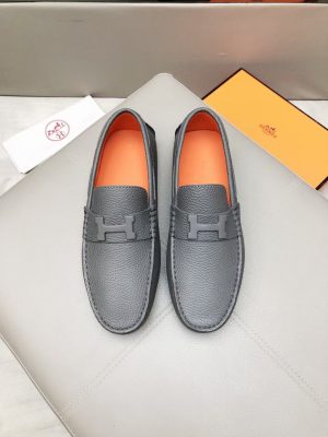 Hermès, đậu, giày, da, bò màu cam
