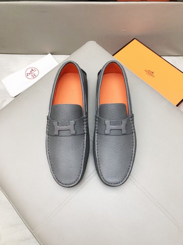 Hermès, đậu, giày, da, bò màu cam