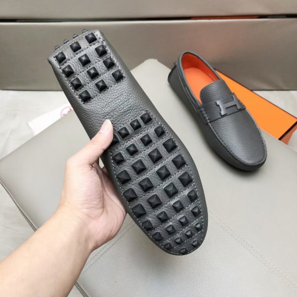 Hermès, đậu, giày, da, bò màu cam