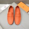 Hermès, đậu, giày, da, bò màu cam