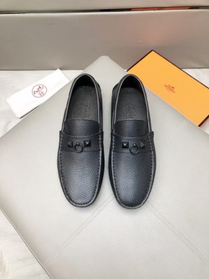 Hermès, đậu, giày, da, bò màu cam