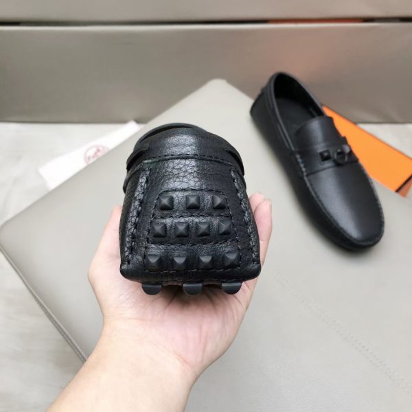 Hermès, đậu, giày, da, bò màu cam