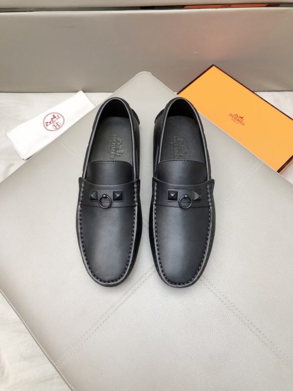 Hermès, đậu, giày, da, bò màu cam