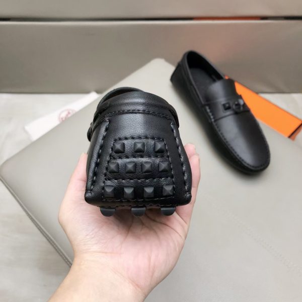 Hermès, đậu, giày, da, bò màu cam