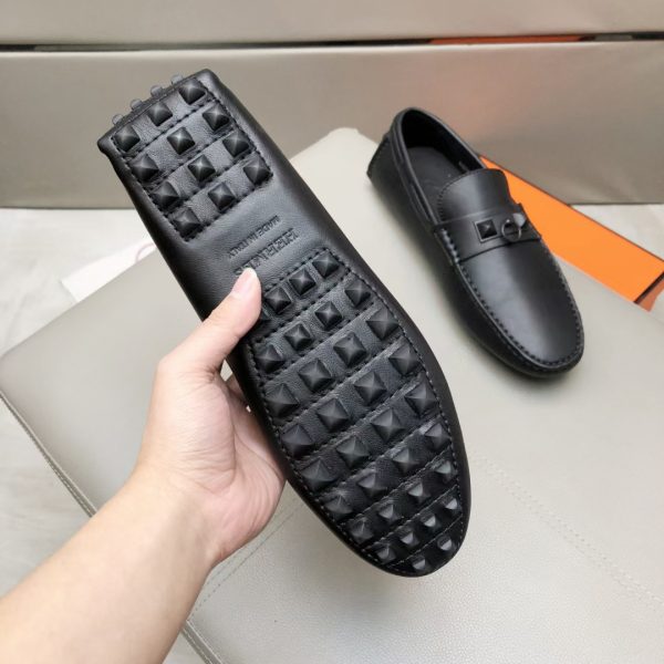 Hermès, đậu, giày, da, bò màu cam