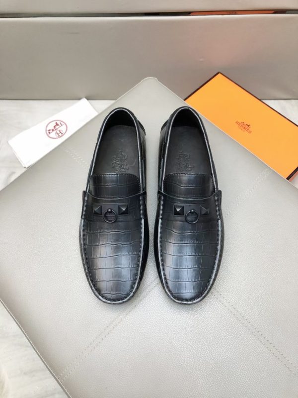 Hermès, đậu, giày, da, bò màu cam