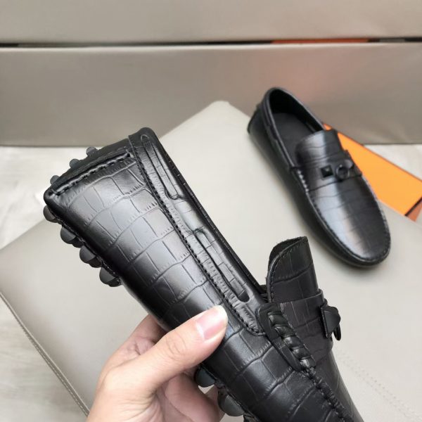 Hermès, đậu, giày, da, bò màu cam