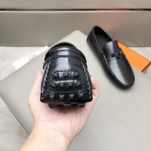 Hermès, đậu, giày, da, bò màu cam