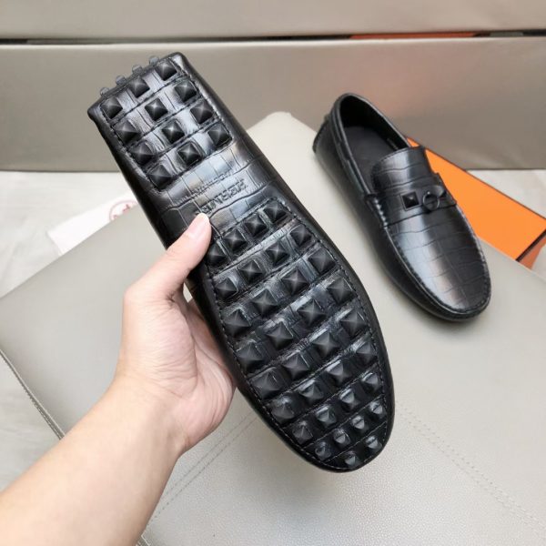Hermès, đậu, giày, da, bò màu cam
